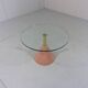 Pink natural stone & glass side table 1980’s Italy