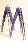 Pair of Tripod Lamp Feet - Space Age Style - Electric Blue Metal