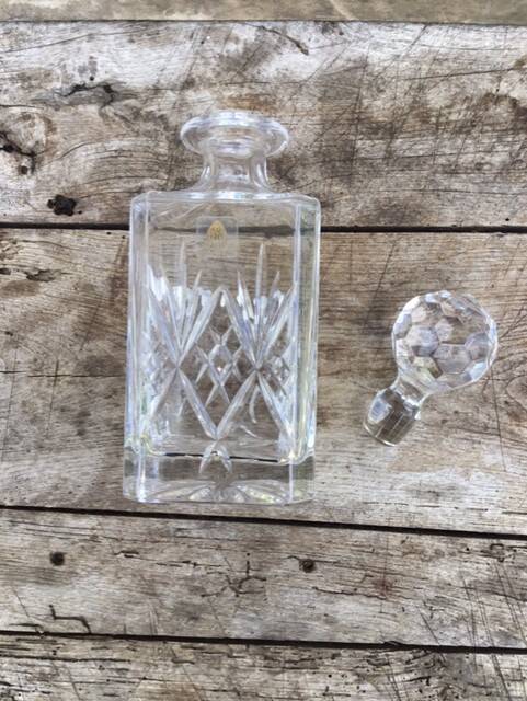 Vintage crystal decanter, Crystal Cathedral decanter, whiskey decanter