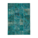 Handmade anatolian vintage 170 cm x 241 cm turquoise patchwork carpet