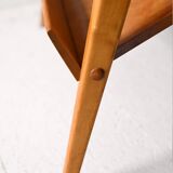 Vintage Scandinavian table with birch display shelf
