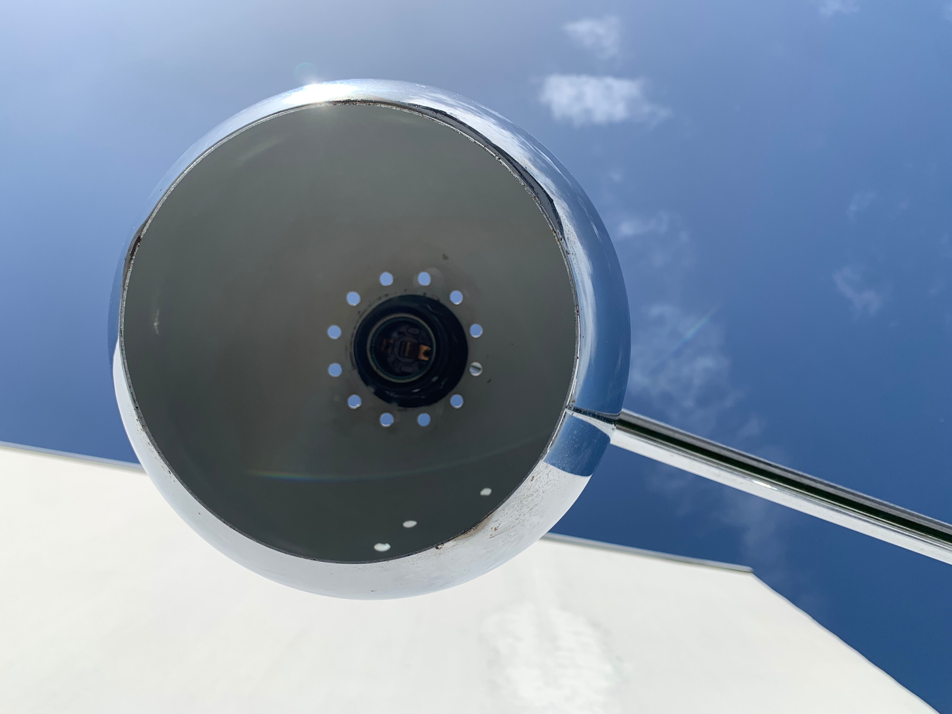 Italian lily of the valley floor lamp, design Goffredo Reggiani, 3 lights in chromed metal, 1970