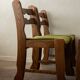 Brutalist Oak Razorback Dining Chairs with Green Velvet, 1970s, Set of 4