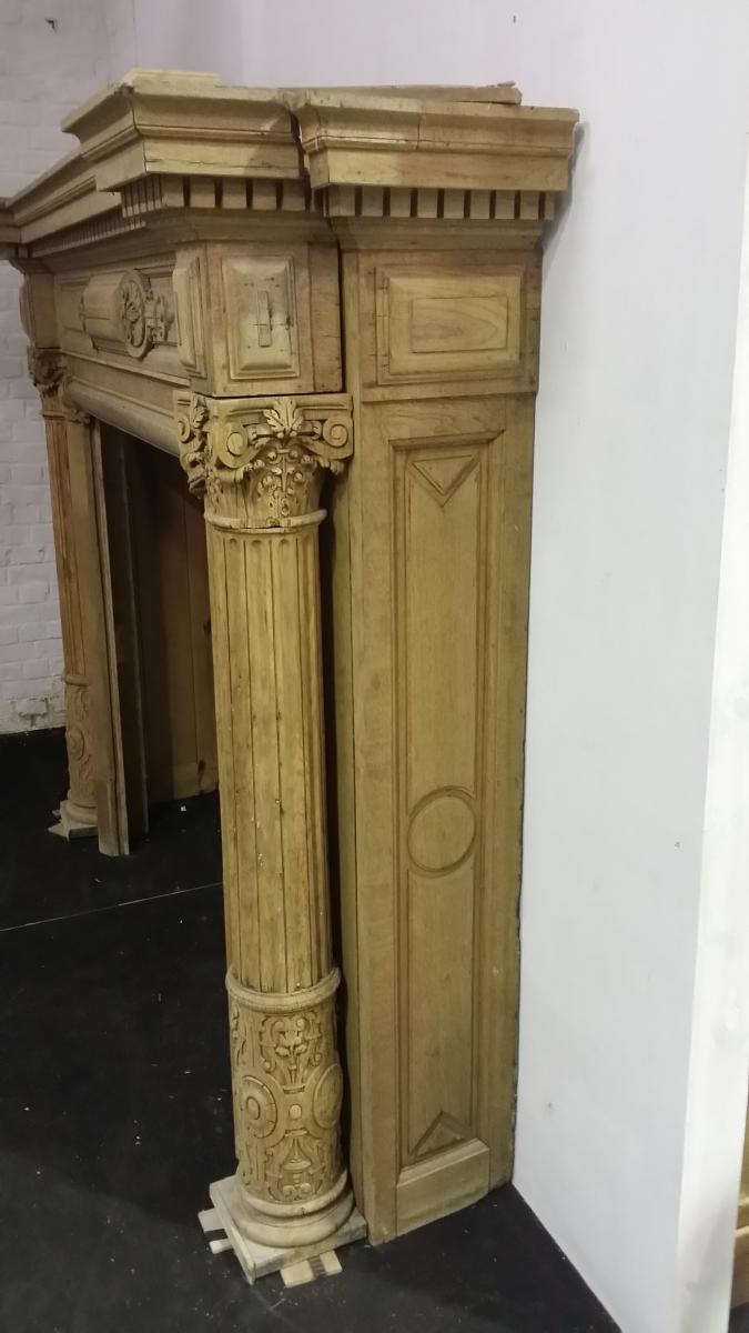 Architectural wood fireplace