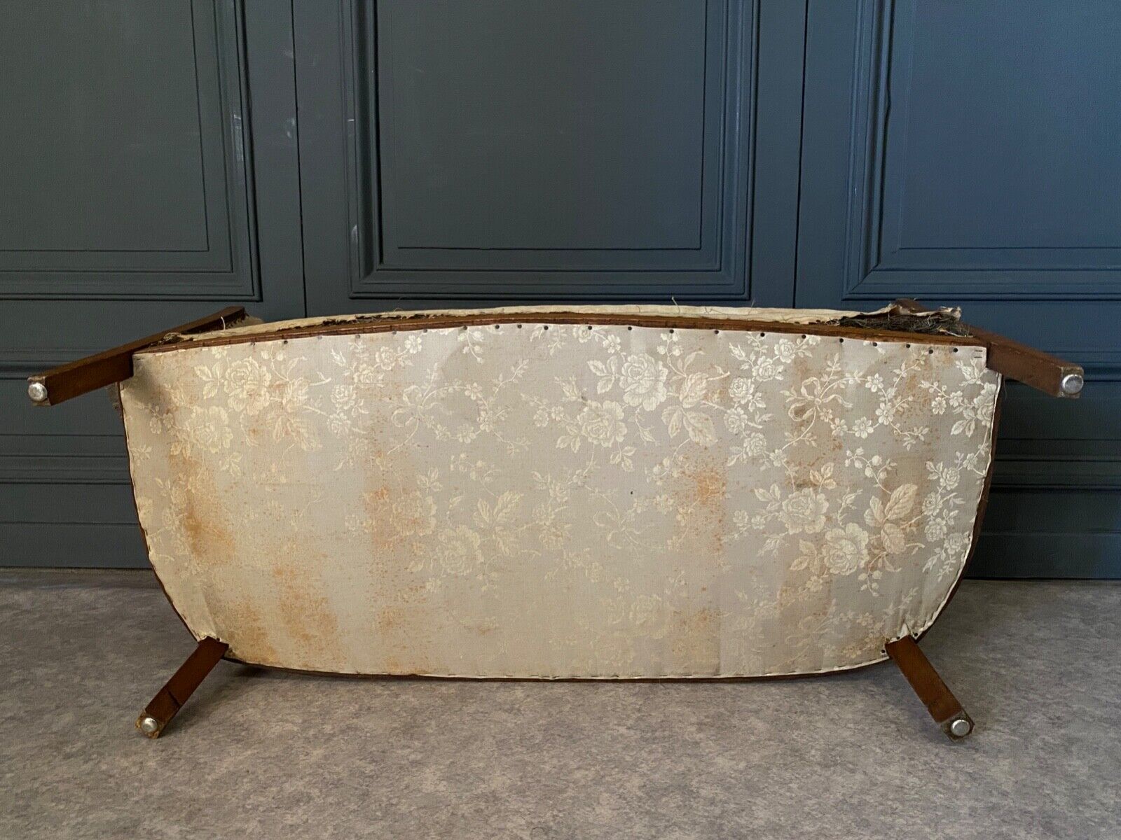 Sofa art deco 1930 geometric wood structure