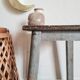 Patinated grey vintage painter's stool