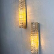 Pair of Lucite tube wall sconces by Geru Leuchten, frosted effect, Germany 1970s
