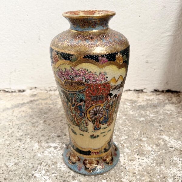 Vase Satsuma porcelaine chinoise XXe