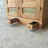 Former wardrobe of the Bank of France in light oak, 2 doors, years 30