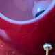 Vintage table lamp in red glass – SCE, France