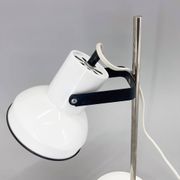 Mid-century White Metal Table Lamp, Czechoslovakia