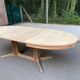 Table scandinave ovale extensible Baumann décapée en teck brut 240cm 1960