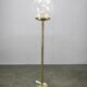 Space Age Bubble Glass and Brass Floor Lamp, Czechoslovakia, 1970s