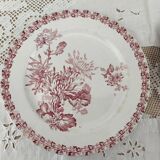 Set of 2 flat plates from the early 20th century, Sarreguemines, Mulhouse model