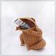 Vintage wicker frog and scoubidou, Olivier Cajan, 1970s