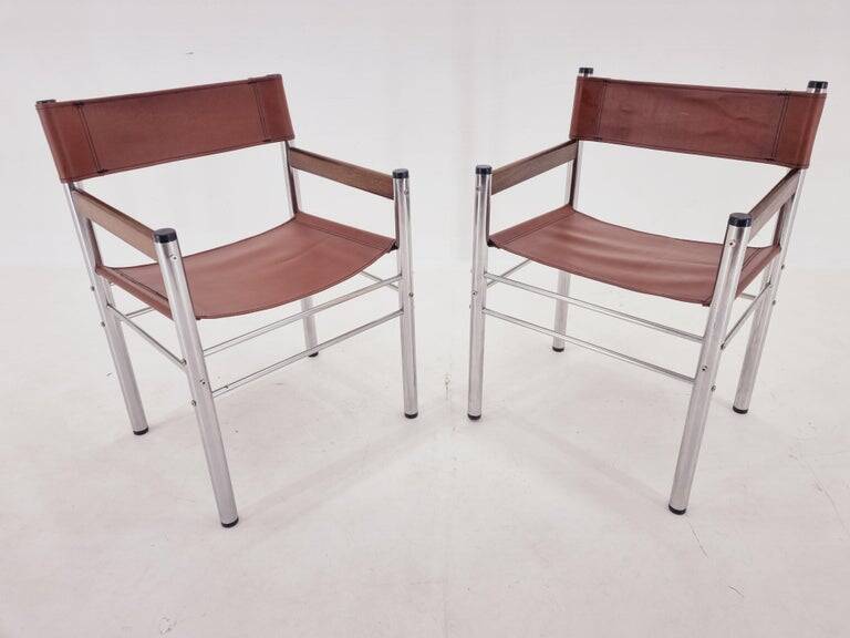 Pair of Rare Midcentury Tubular Design Armchairs, Germany, 1970s