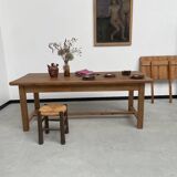 Solid pine table with its extension, 1950s