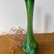 Green variegated glass vase, 32cm high