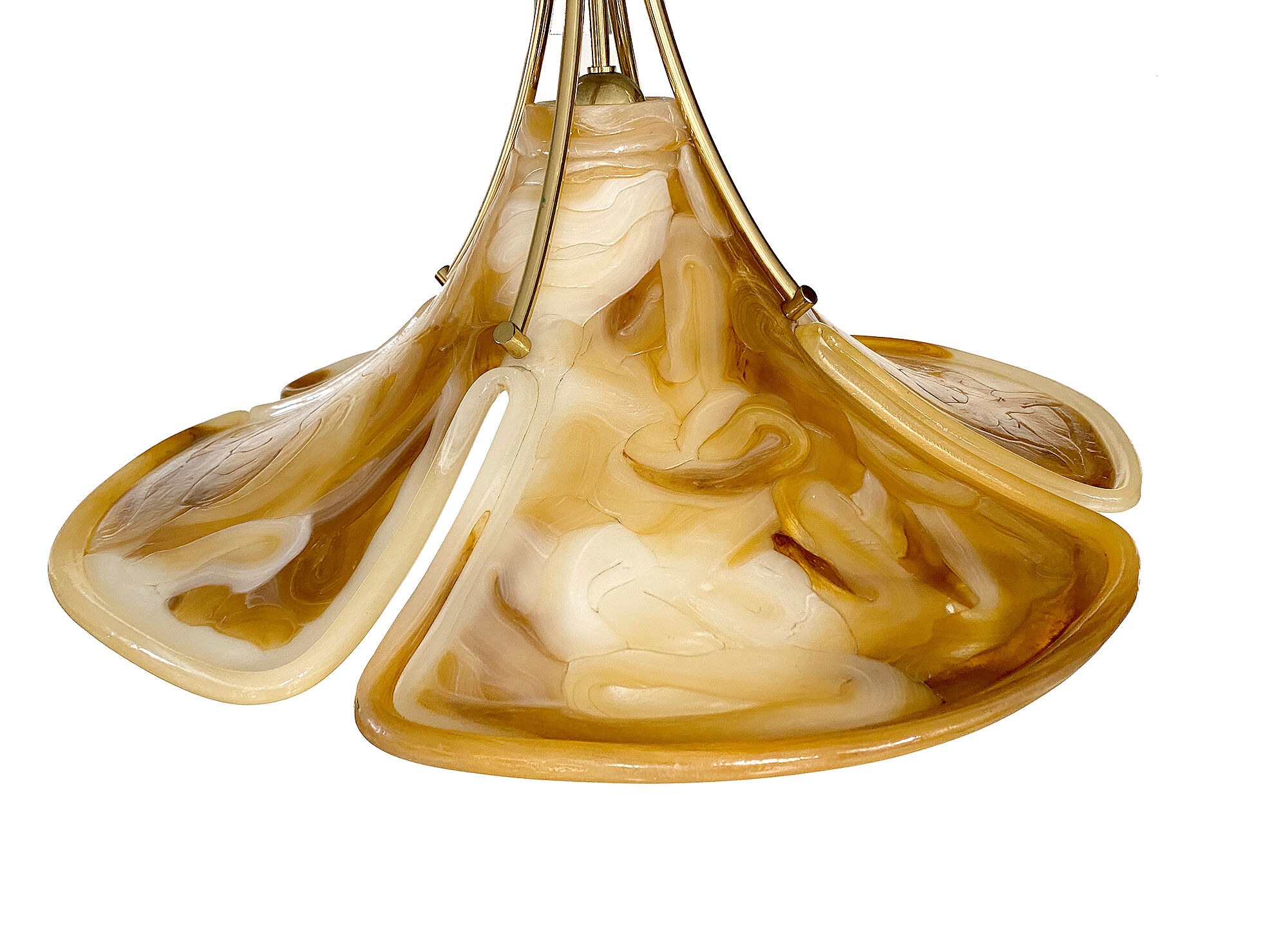 Adjustable vintage design XXL pendant lamp, brass plexiglass, 70s