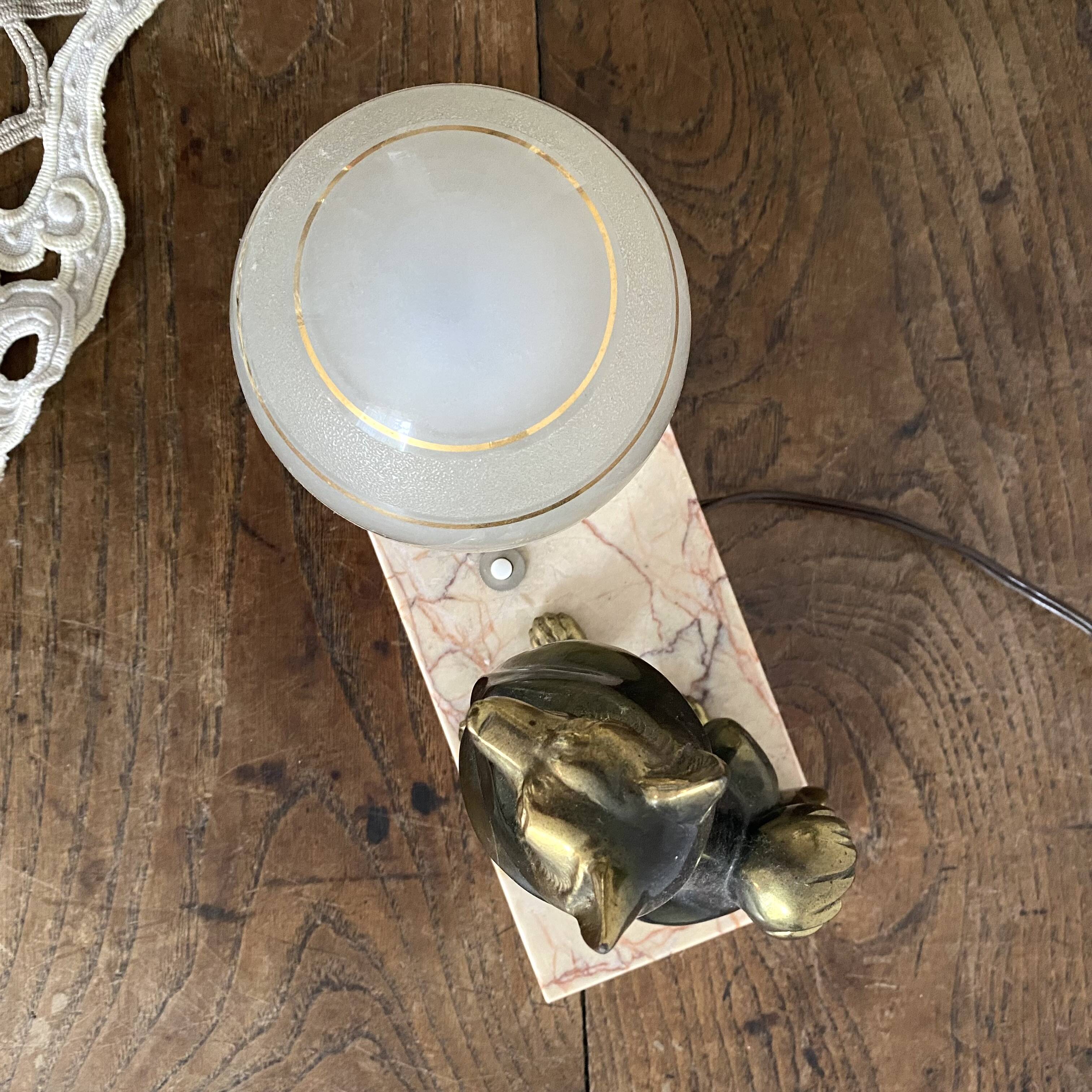 Art Deco Spitz Dog Night Light Lamp