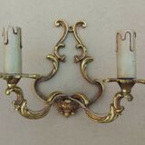 Paire d'appliques cage en bronze de style Louis XV