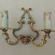 Pair of Louis XV style bronze cage wall lamps