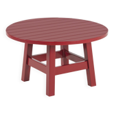Round coffee table made of solid wood, handmade, Bacon collection.