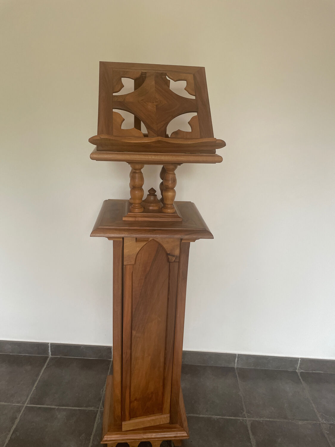 Walnut wood lectern