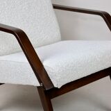 Vintage white Boucle Club Armchairs, 1970s