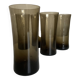 Set de 5 verres high ball diabolo 1970 en verre brun fumé