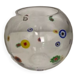 Vase ball inlays millefiori multicolored 70s