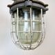 Grey cast iron industrial cage pendant light, 1970s