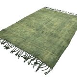 Tapis uni vert kaki esprit naturel bohème, 169x224 cm