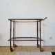 Vintage stained wood and clear glass sideboard – 1950s/60s