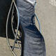 Chrome and leather chaise longue/rocking chair