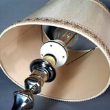 Paire lampes à poser métal argenté flambeaux style Louis XIII Bel état C777