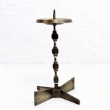Brutalist bronze candle holder