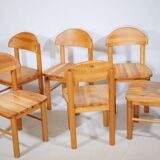 Rainer Daumiller Dining Chairs Pine Wood 1970s