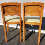 Pair of chairs Art Deco apple green fabric