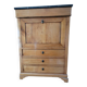 Old solid wood and black marble secretary