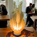 Resin table lamp by GIORGIA JACOB, French design, 1970s/80s