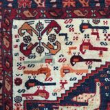 Handmade old Persian ghashghai carpet - 77x79 cm