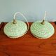 Pair of Art Deco light fixtures in light green speckled glass, 1930s.