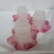 Set of three frosted blown glass tulip lampshades, Art Nouveau