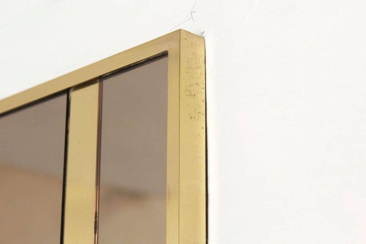 Regency Style Brass and Glass Coat Rack, Italy 1970s