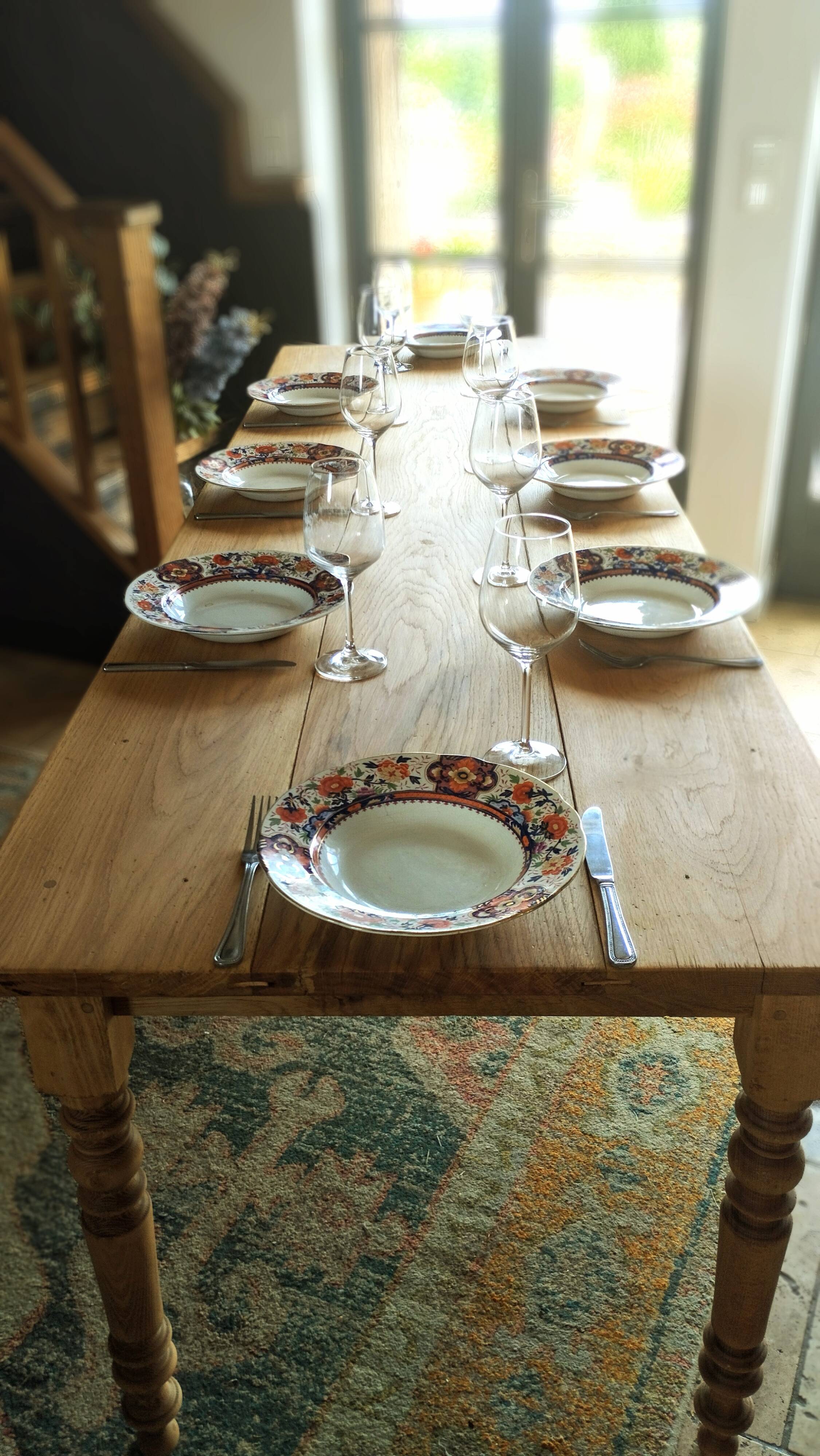 Elegant and refined 230 X 73 solid oak farmhouse table.