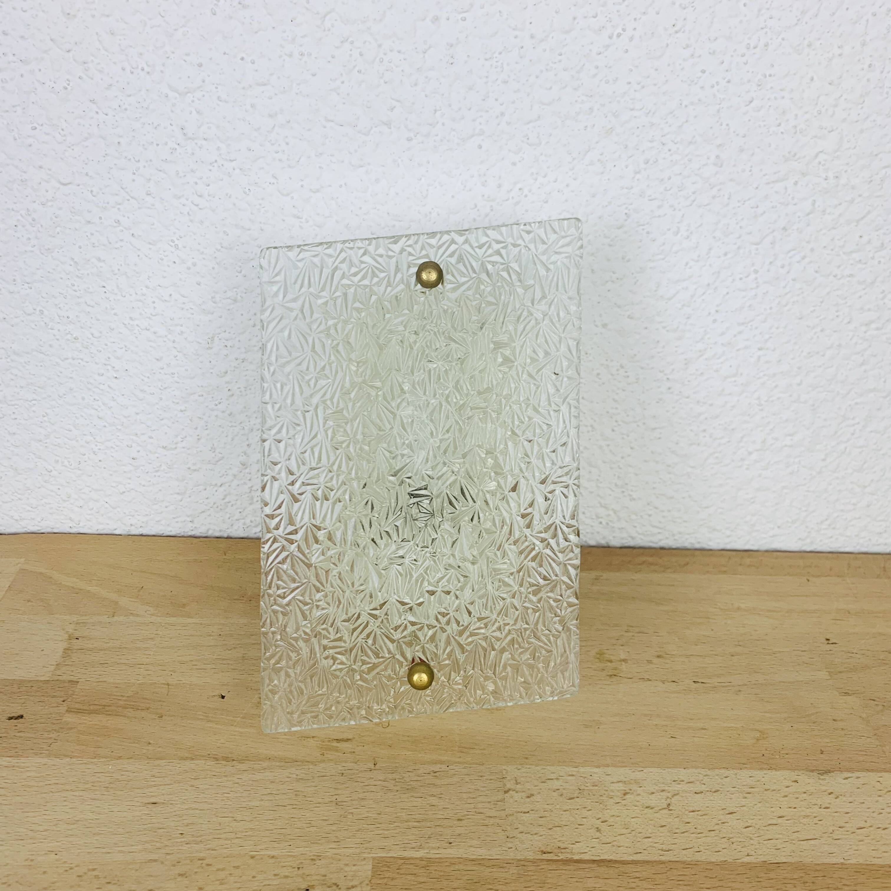 Vintage 50s chiseled glass wall light