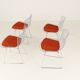 Set of four Model 420C dining chairs designed by Harry Bertoia for Knoll International, USA, 1960s