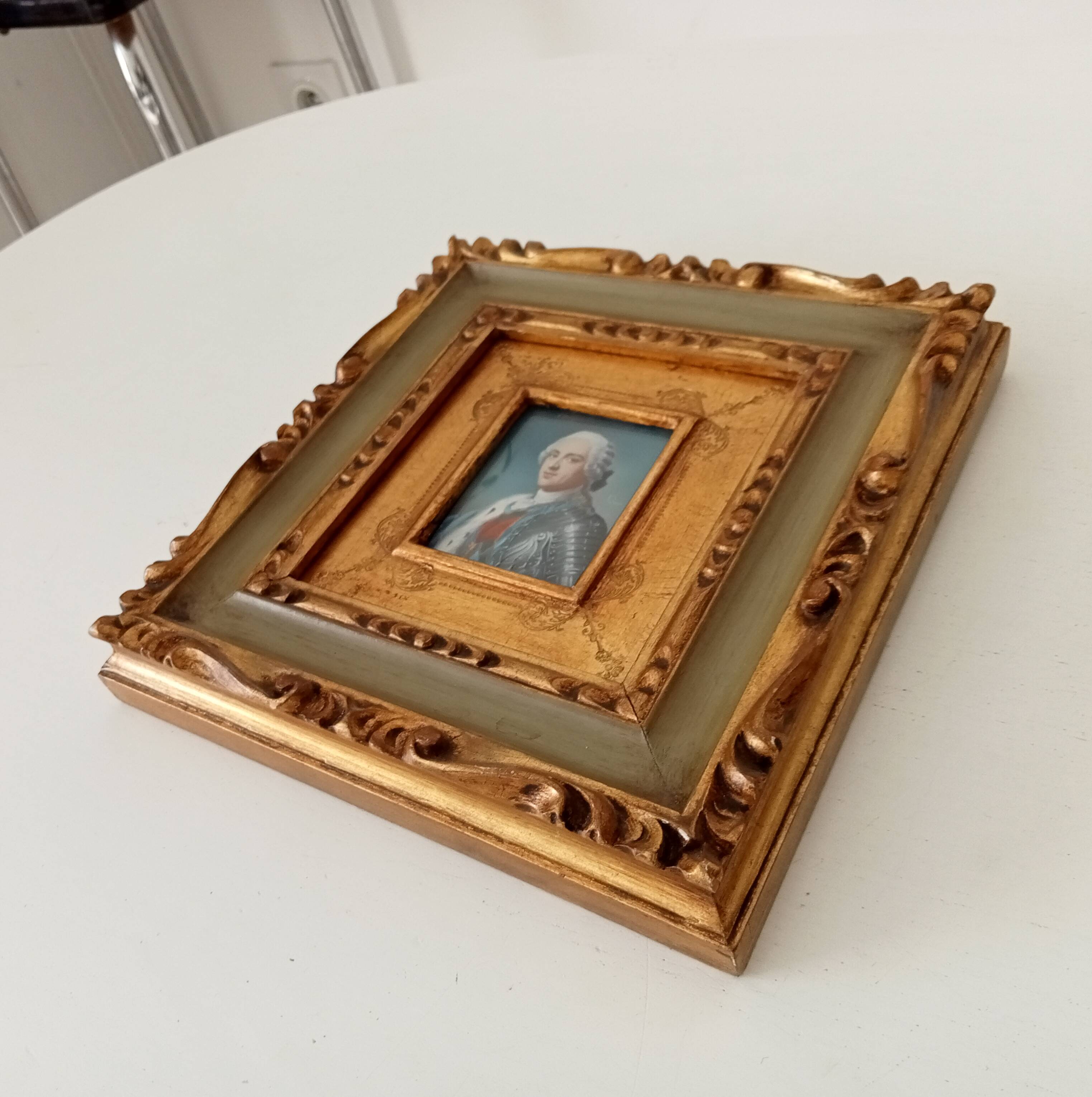 Louis XV vintage miniature portrait painting