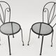 Série de 4 chaises de jardin en métal laqué noir